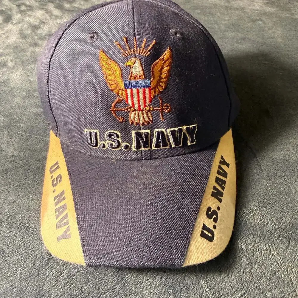 U.S. Navy Embroidered Eagle Emblem Baseball Cap with Hook and Loop Closure